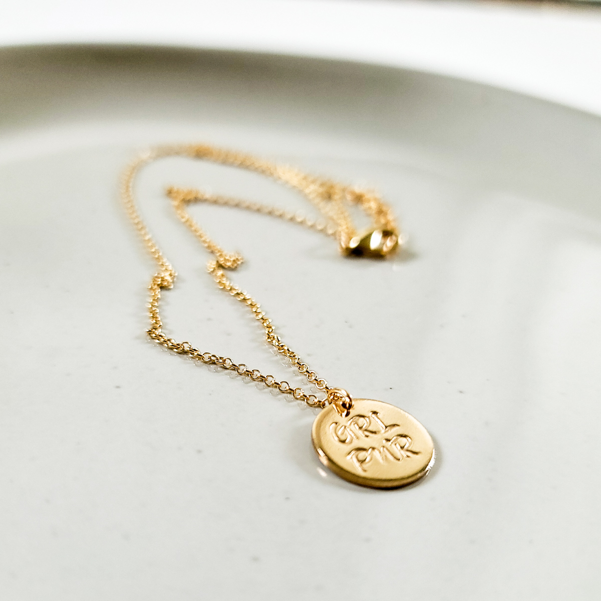 GRL PWR 1/2" Disc Necklace