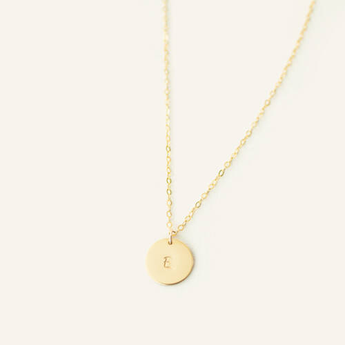 Initial or Custom Stamp 13mm Disc Necklace