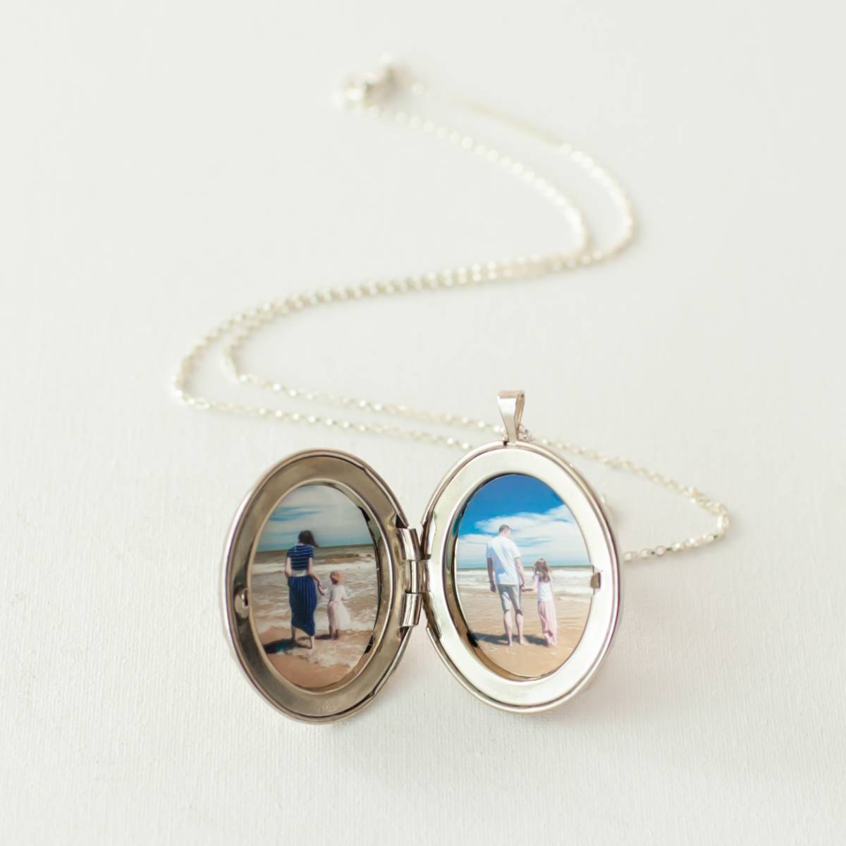 Hammered Oval Locket with Initial Tag - Image 6