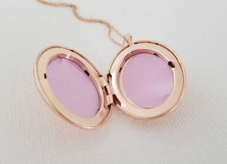 Hammered Oval Locket with Initial Tag - Image 11