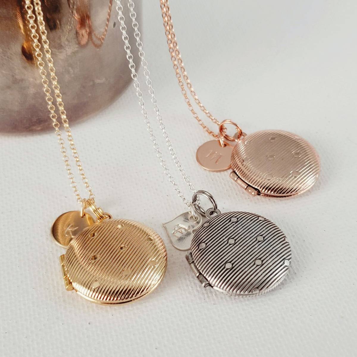Little Dots Locket with Initial Heart or Disc - Image 3