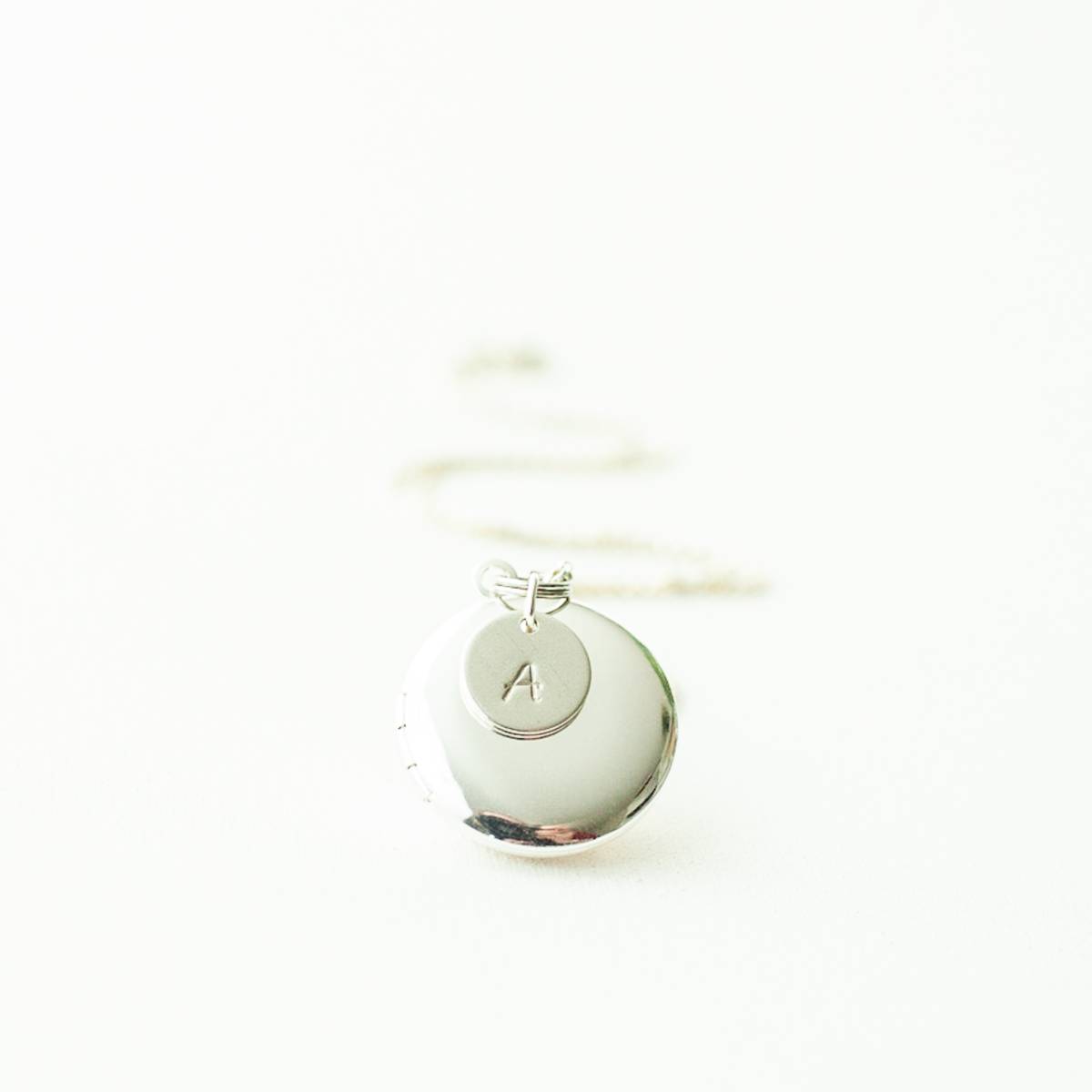 Little Circle Locket with Initial - Image 6