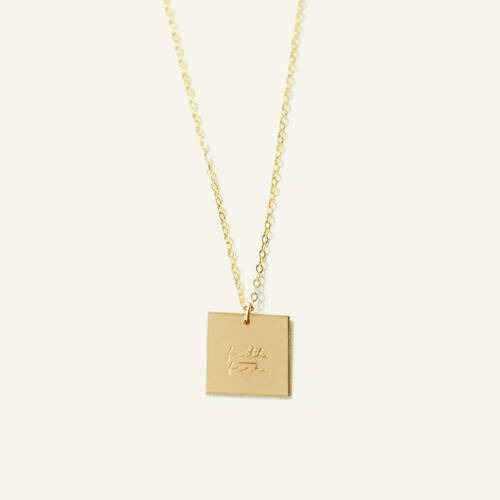 Faith Over Fear 16mm Square Necklace - The Still Collection