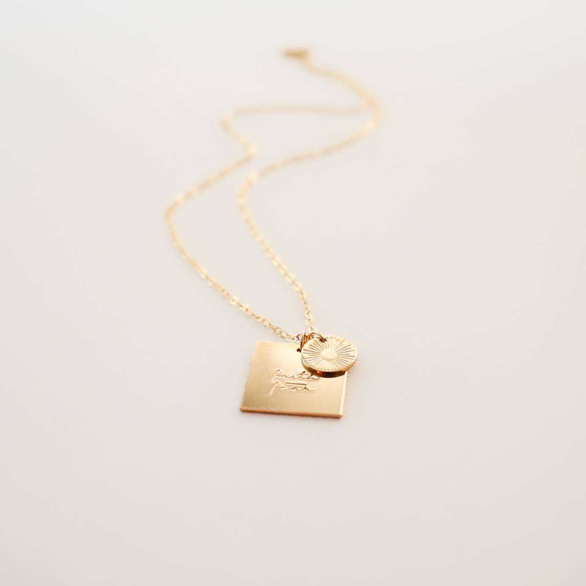 Faith Over Fear 16mm Square Necklace - The Still Collection - Image 7