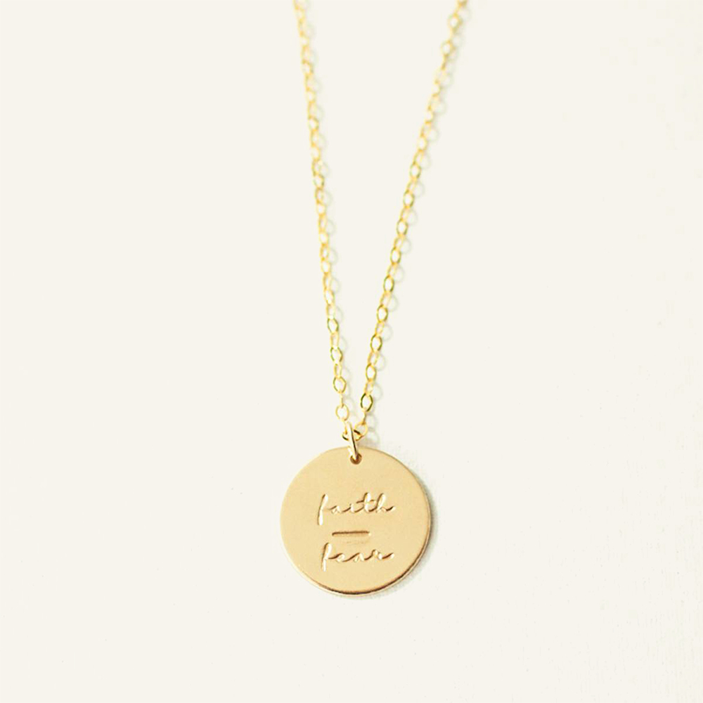 Faith Over Fear 5/8 inch (16mm) Disc Necklace - The Still Collection