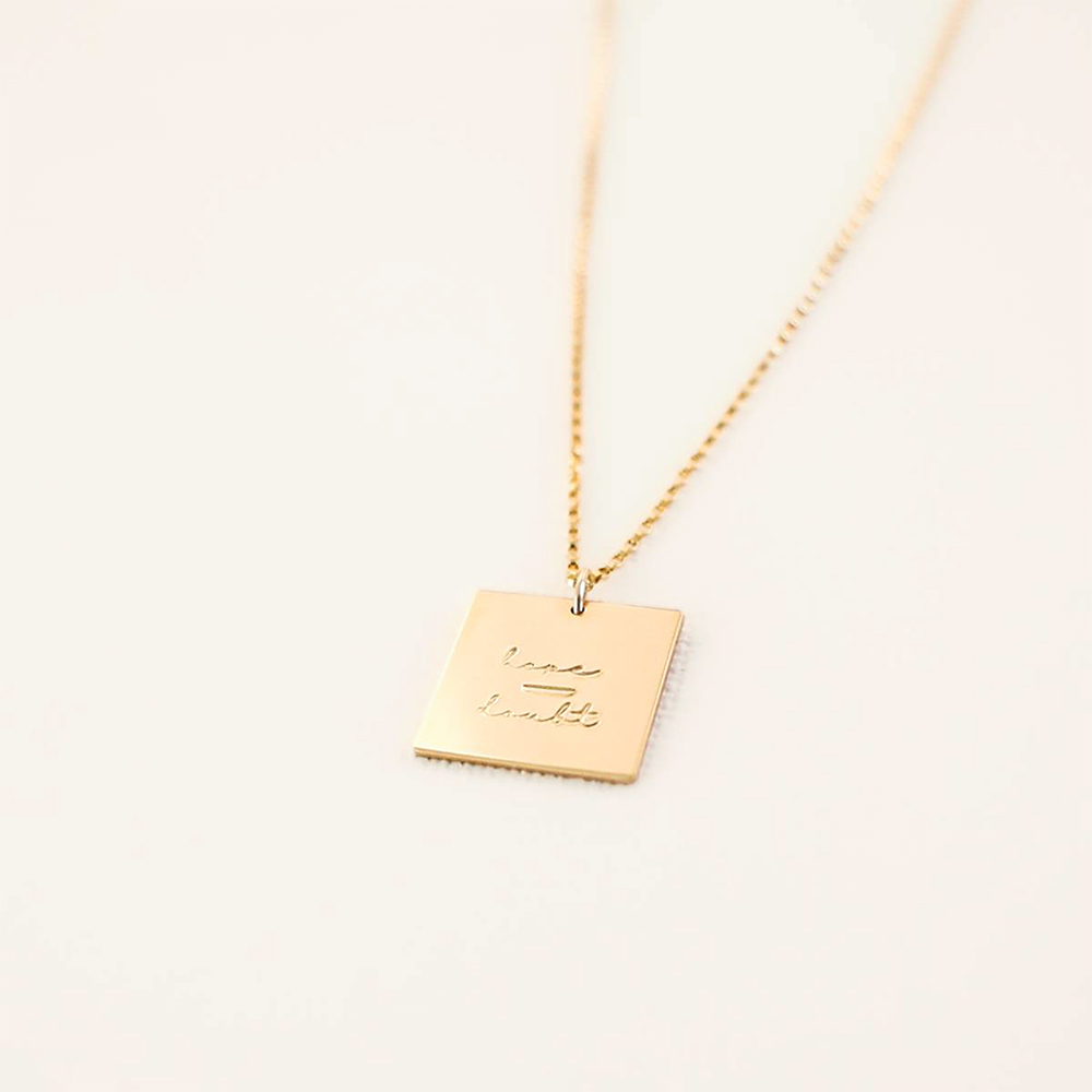 Hope Over Doubt 16mm Square Necklace - The Still Collection