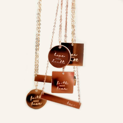 Hope or Faith Bar Necklace