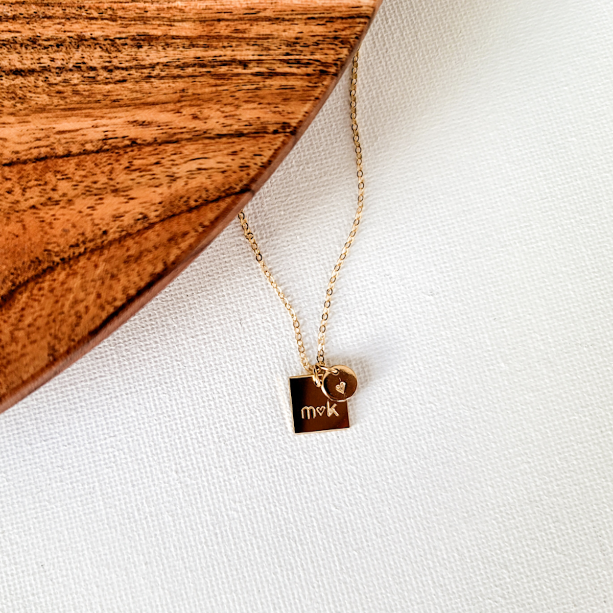 10mm Square Relationship and Heart Necklace - Image 8