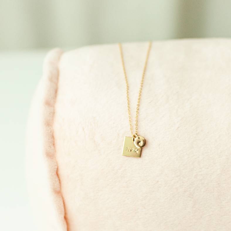 10mm Square Relationship and Heart Necklace - Image 3