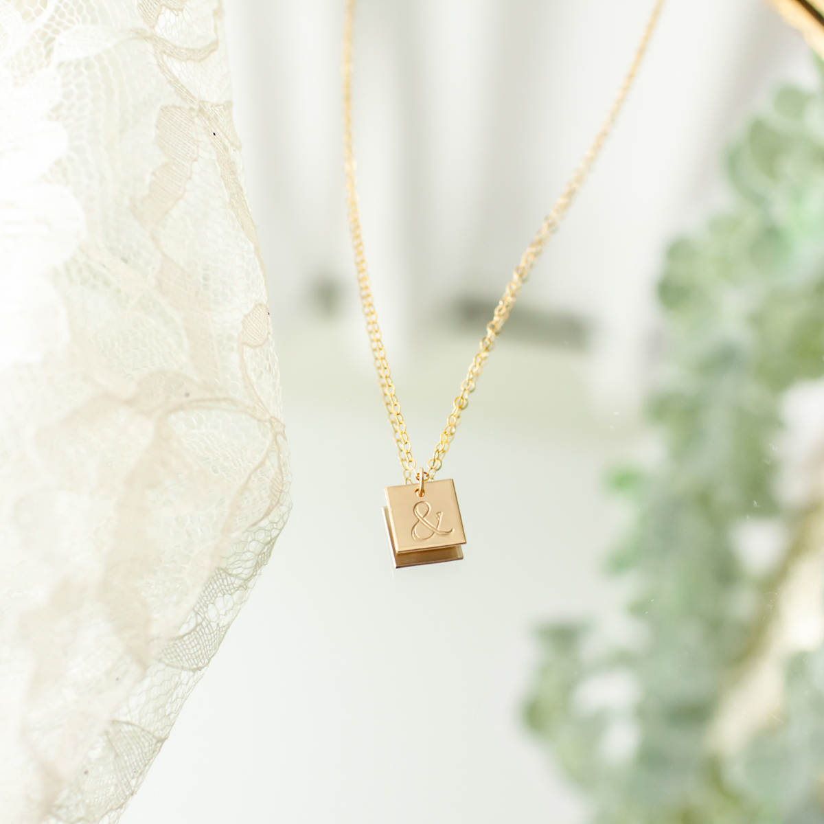 Ampersand 3/8" Square Mental Health Awareness Necklace - Image 2