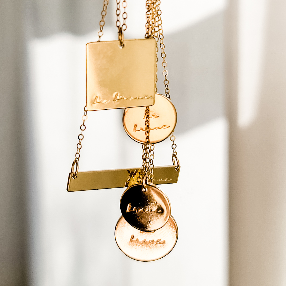 Be Brave 5/8 inch Disc Necklace - The Still Collection - Image 6