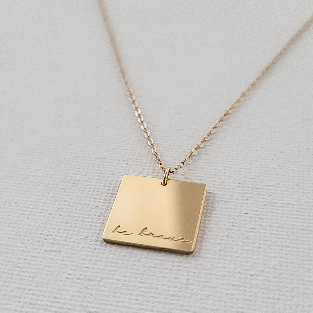 Be Brave Square Necklace - The Still Collection - Image 6