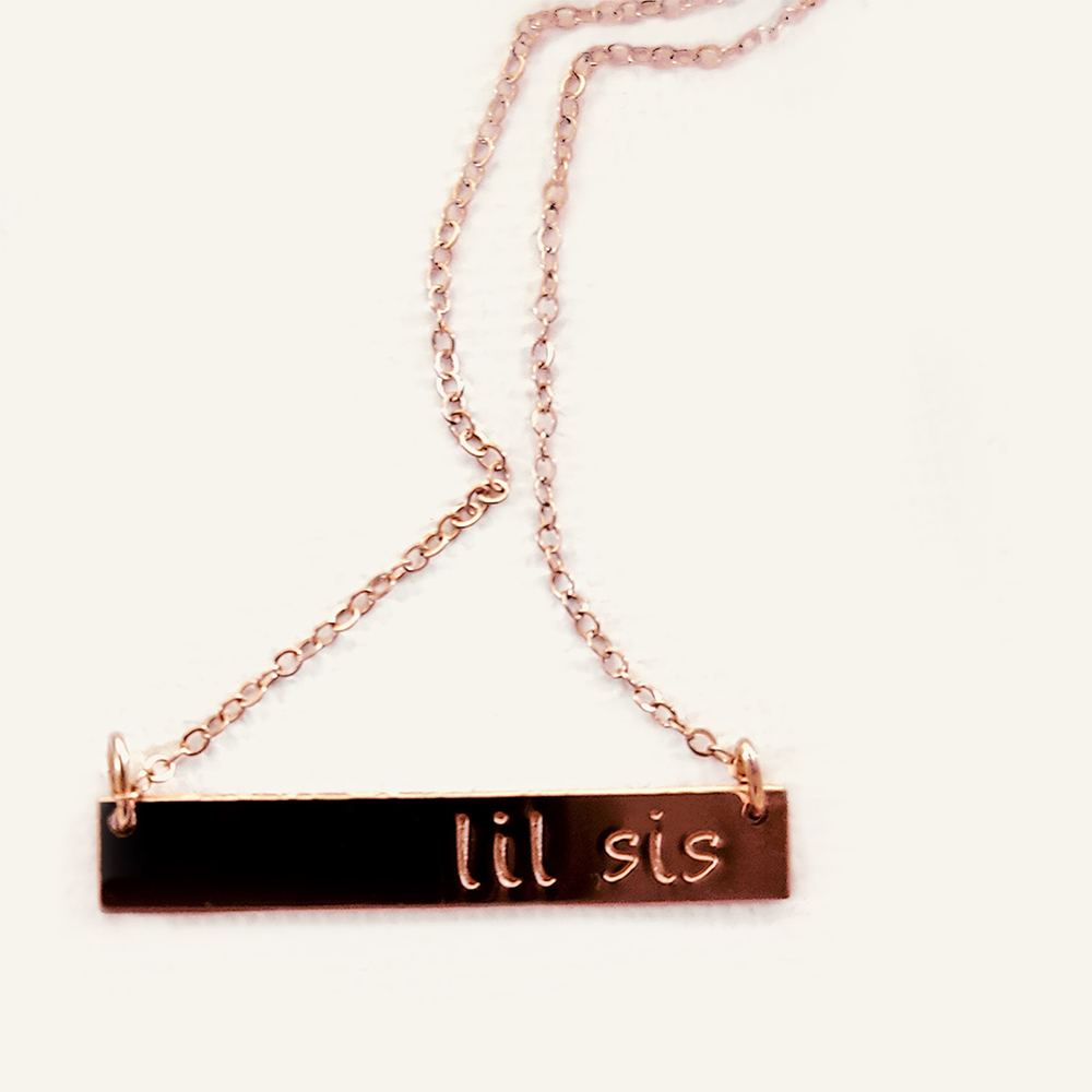 Lil Sis, Mid Sis or Big Sis Bar Necklace