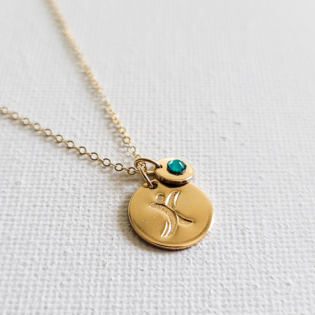 Tourette Syndrome Awareness and Swarovski Crystal Disc Necklace - Image 3