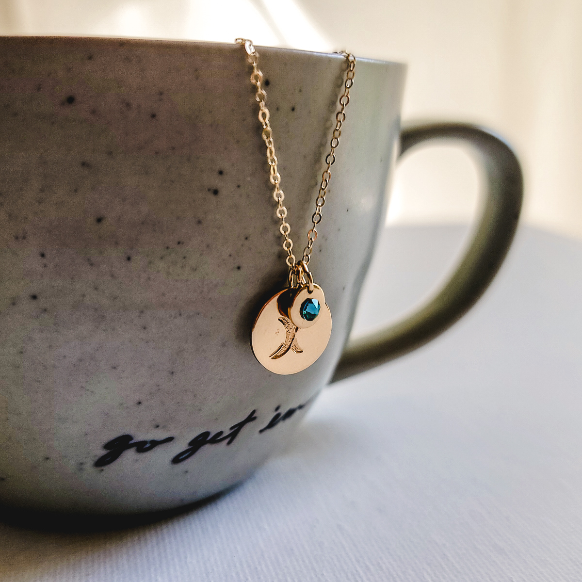 Tourette Syndrome Awareness and Swarovski Crystal Disc Necklace - Image 4