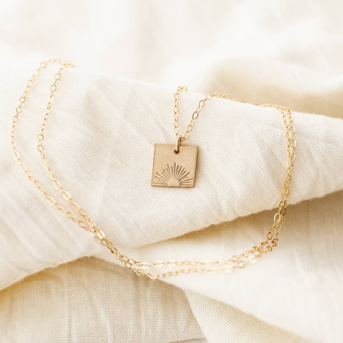 Sunrise/Sunset Square Necklace - 10mm Square - Image 2