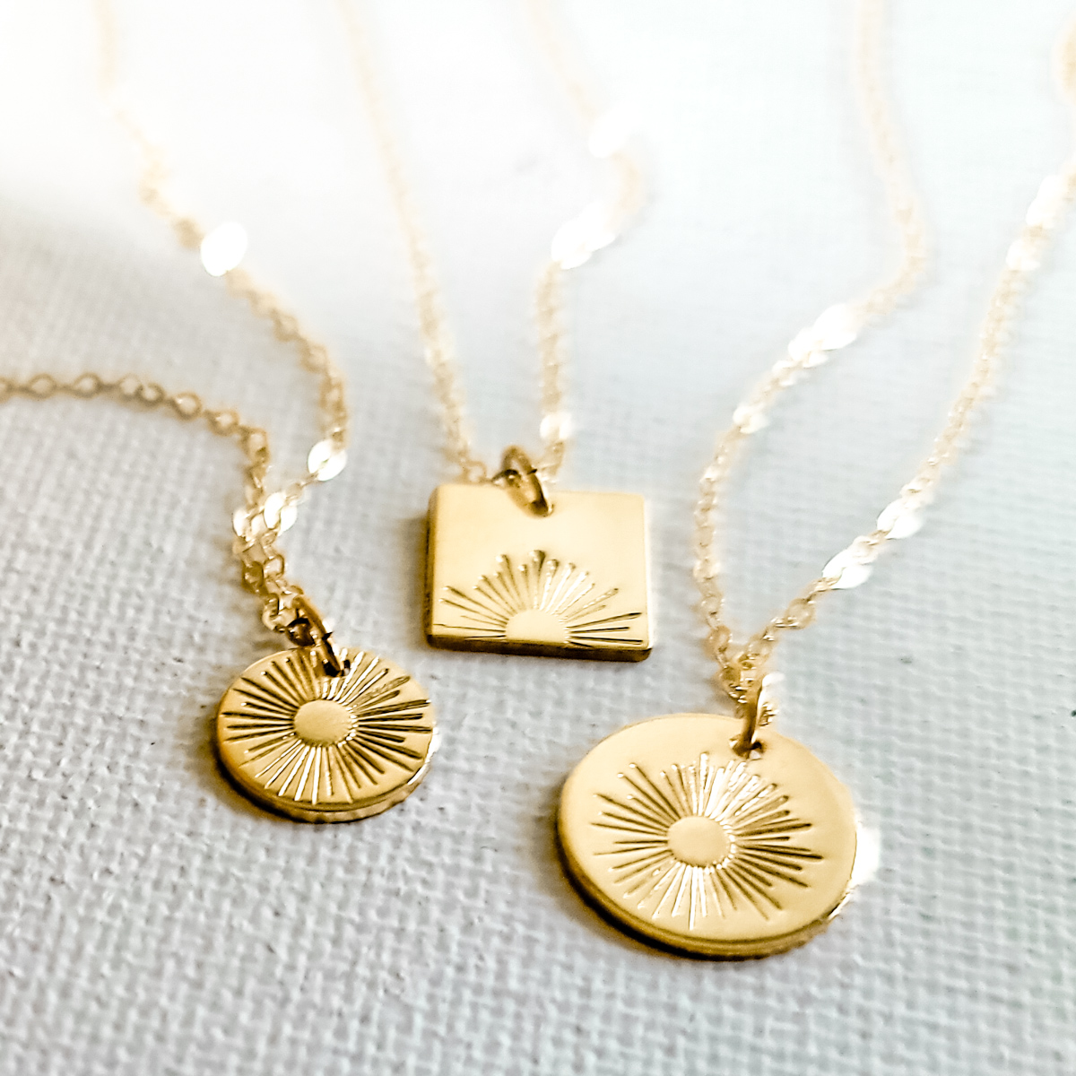 Sunrise/Sunset Square Necklace - 10mm Square - Image 4