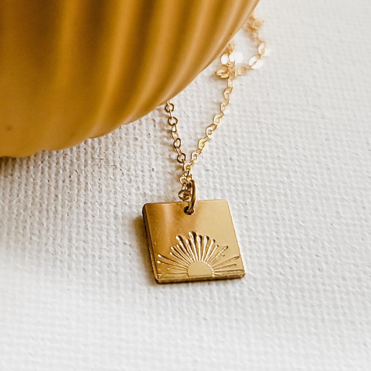 Sunrise/Sunset Square Necklace - 10mm Square - Image 7