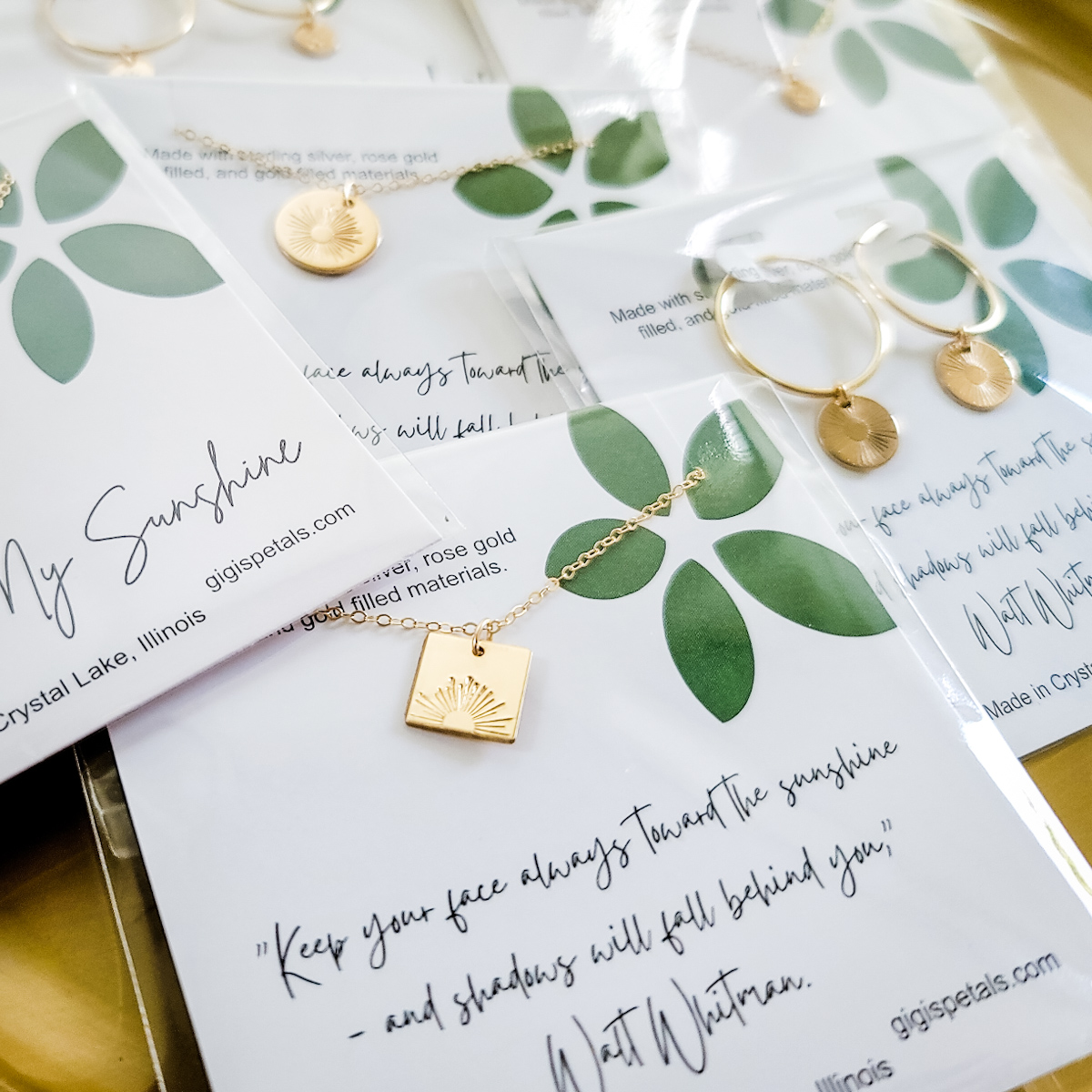 Sunrise/Sunset Square Necklace - 10mm Square - Image 8