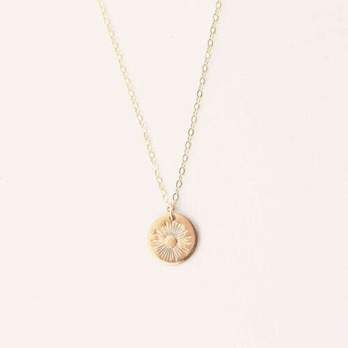 Sunburst Disc Necklace - 13mm (1/2) Disc