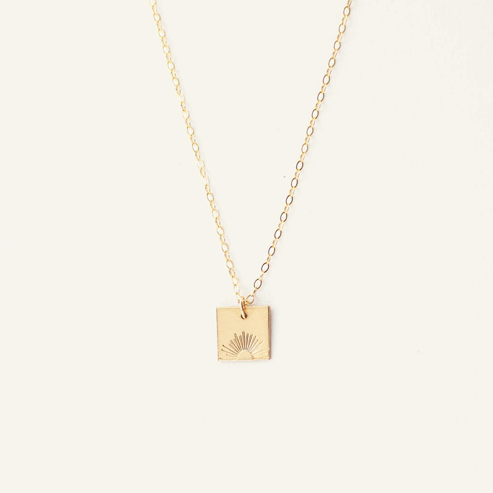 Sunrise/Sunset Square Necklace - 10mm Square