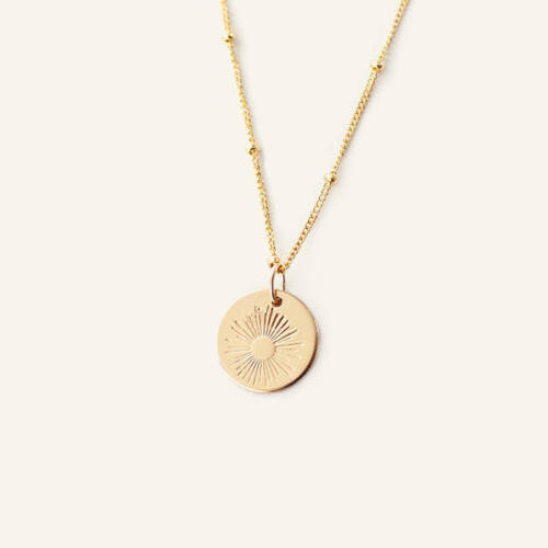 Sunburst Disc Necklace 13mm - On Satellite Chain