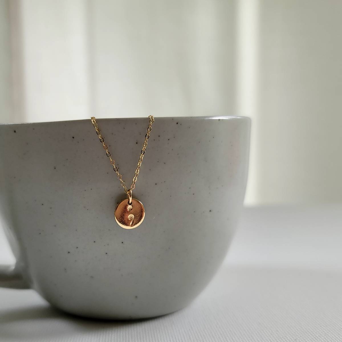 Semicolon 9mm Disc Necklace - Image 4