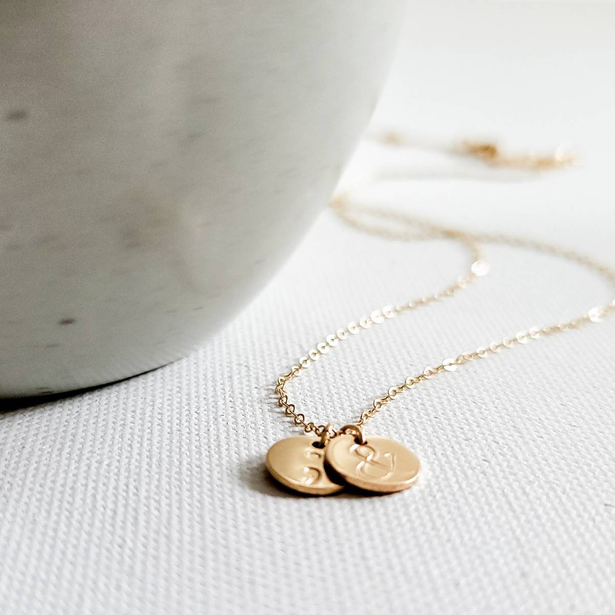 Semicolon and Ampersand Disc 9mm Necklace - Image 2