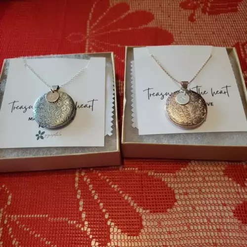 Floral Locket with Inital Heart or Disc photo review