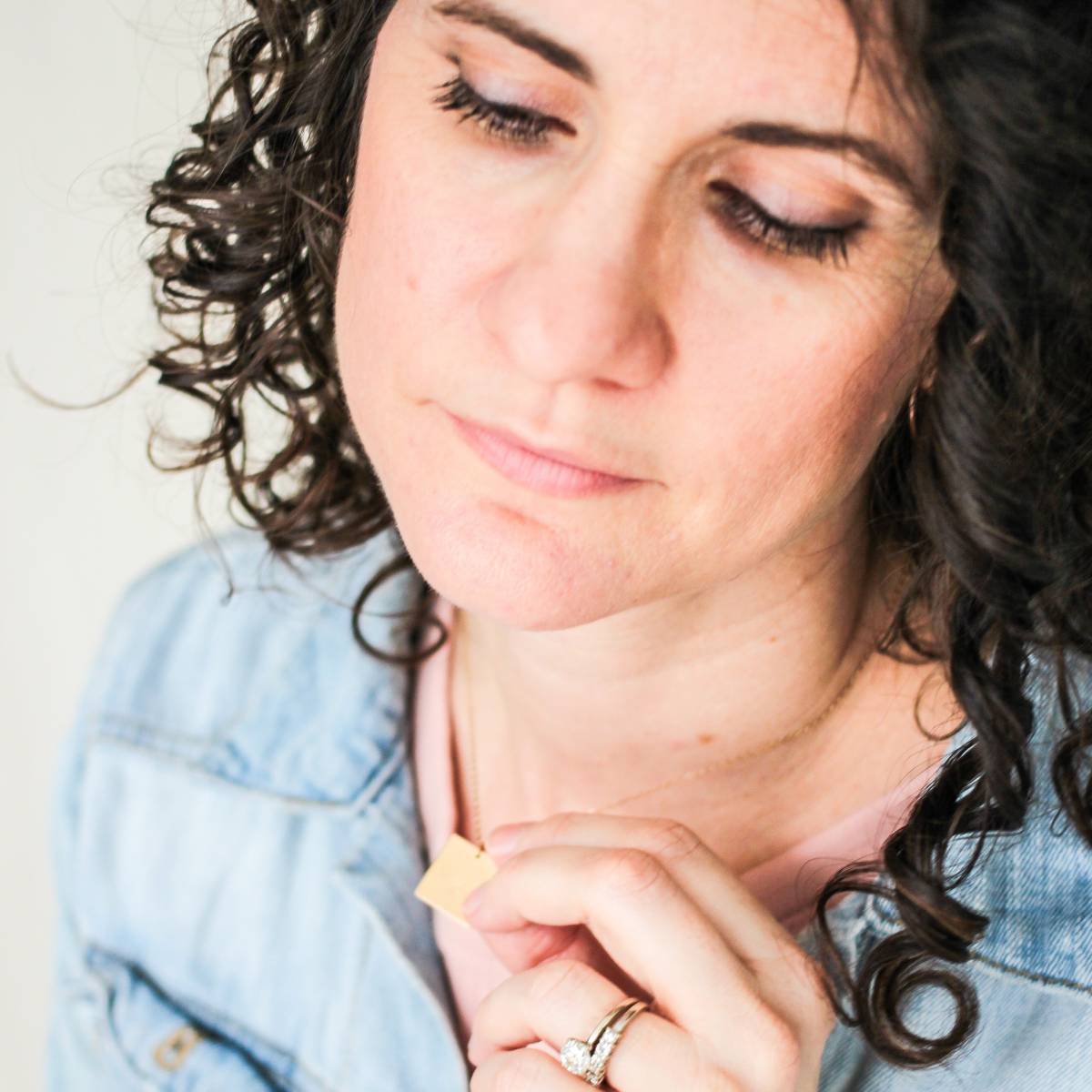 Birth Flower 5/8" Square Necklace - Image 2