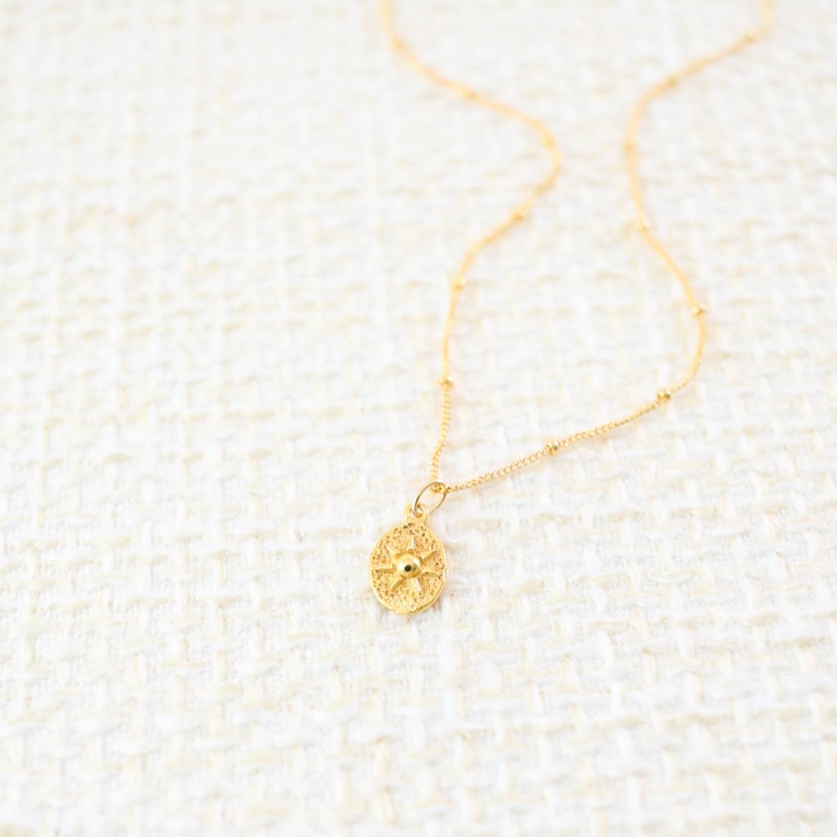 Oval Sunburst Charm Necklace - Image 3