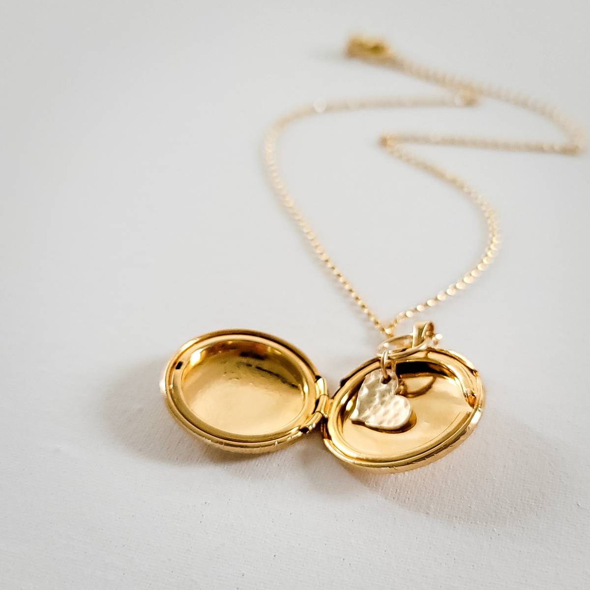 Dainty Floral Locket with Initial Heart or Disc - Image 7