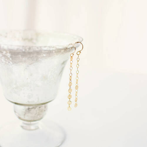 Sequin Dangling Earrings in Gold Filled, Rose Gold Filled and Sterling Silver