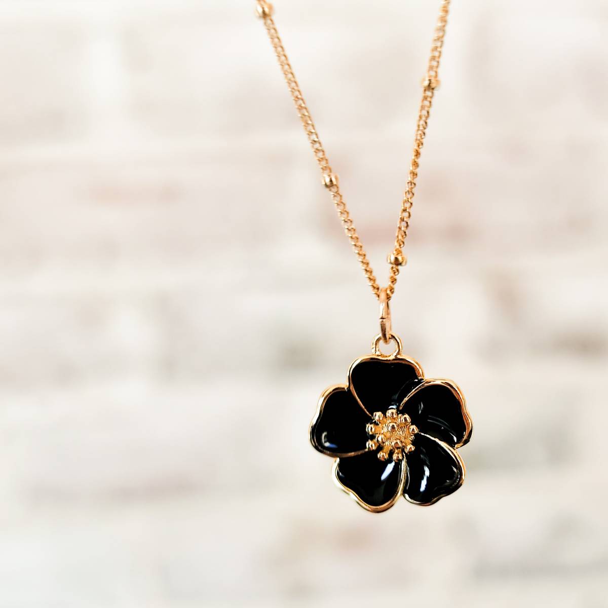 Hibiscus Flower Necklace on Satellite Chain - Image 8
