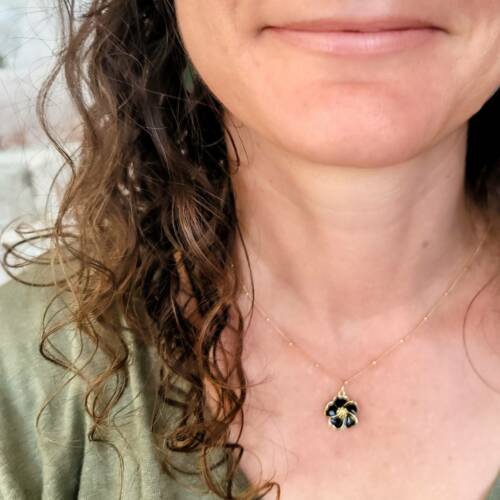 Hibiscus Flower Necklace on Satellite Chain