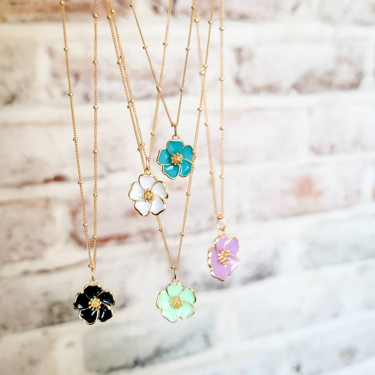 Hibiscus Flower Necklace on Satellite Chain - Image 5