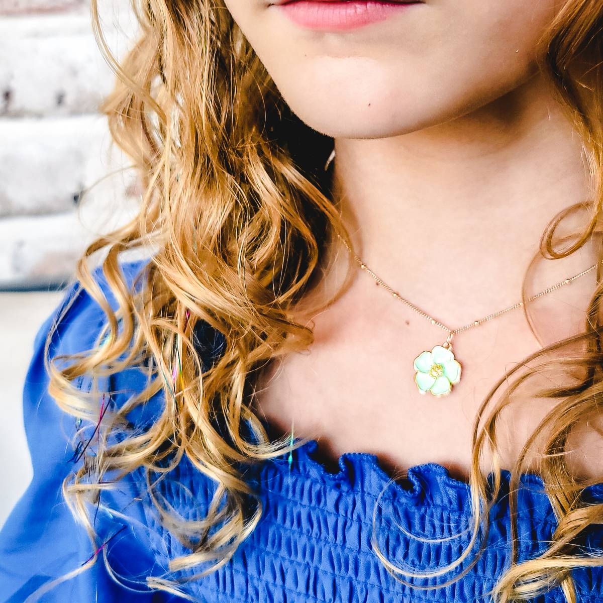 Hibiscus Flower Necklace on Satellite Chain - Image 11