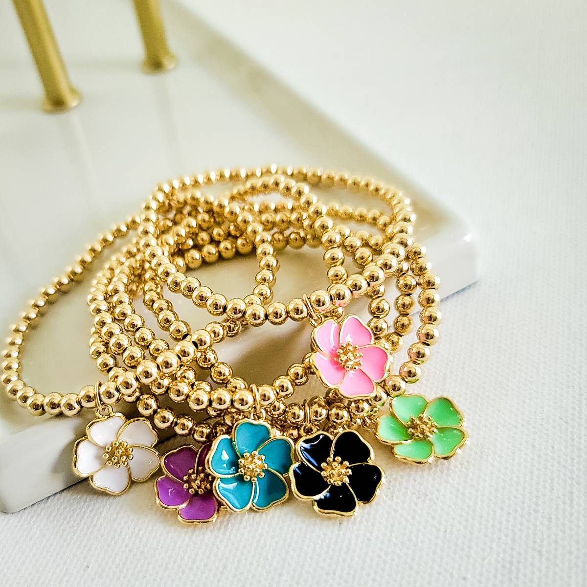 Hibiscus Flower Necklace on Satellite Chain - Image 7