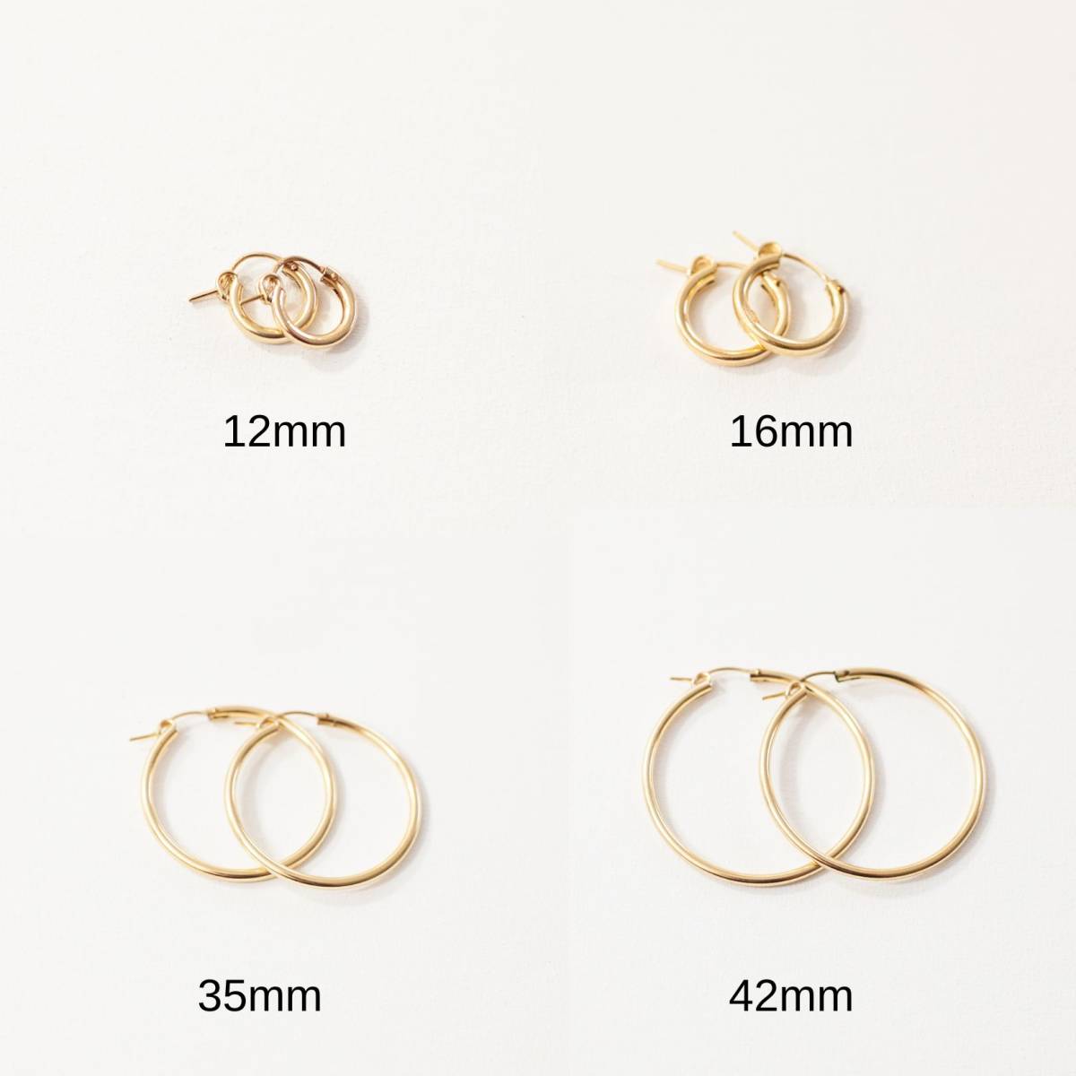 Gold filled and Sterling Silver Hoops in Four Sizes - Image 5