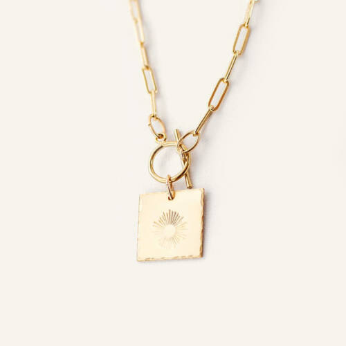 Sunburst Paperclip Necklace - Sunshine Necklace