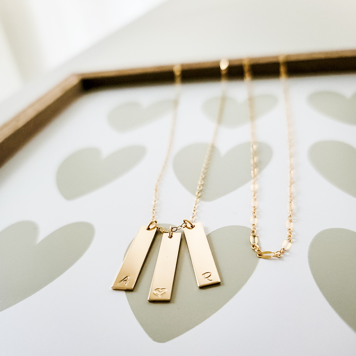 Vertical Bars Initials Necklace - Image 2