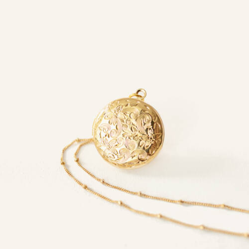 Vintage Floral Locket on Satellite Chain