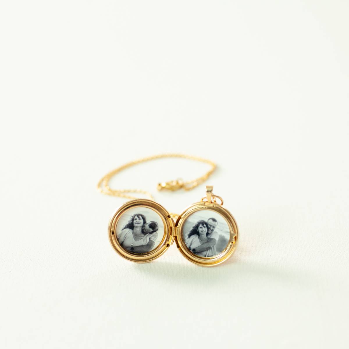 Dainty Floral Locket with Birth Flower on Satellite Chain - Image 3