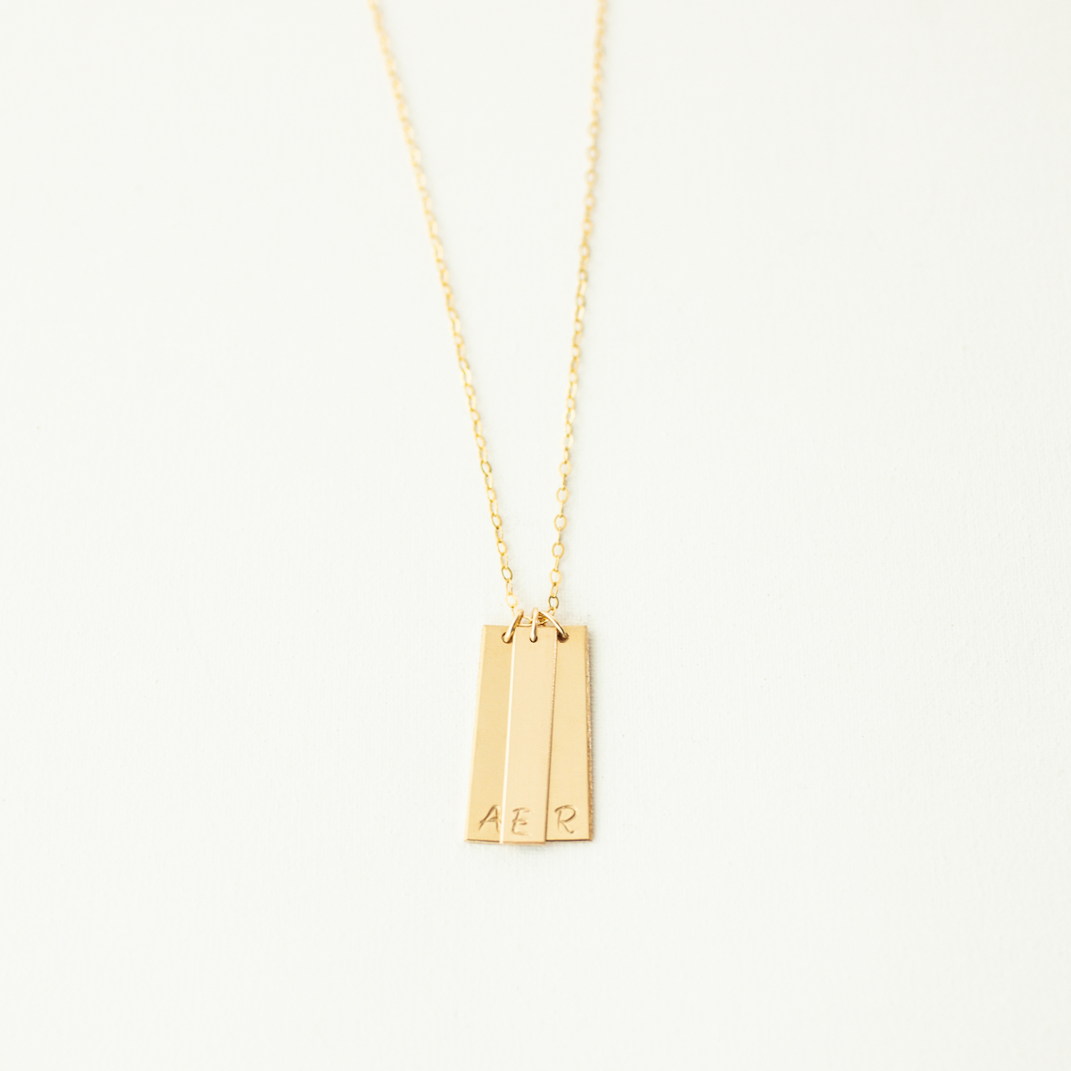Vertical Bars Initials Necklace - Image 3