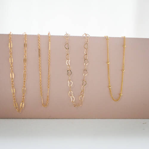 Satellite Curb and Bar Chain in Gold Filled and Sterling Silver