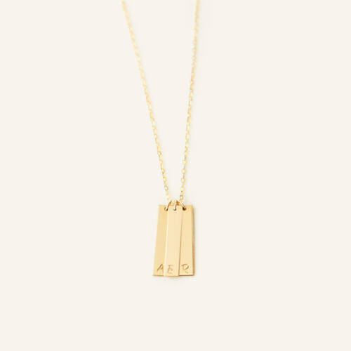 Vertical Bars Initials Necklace
