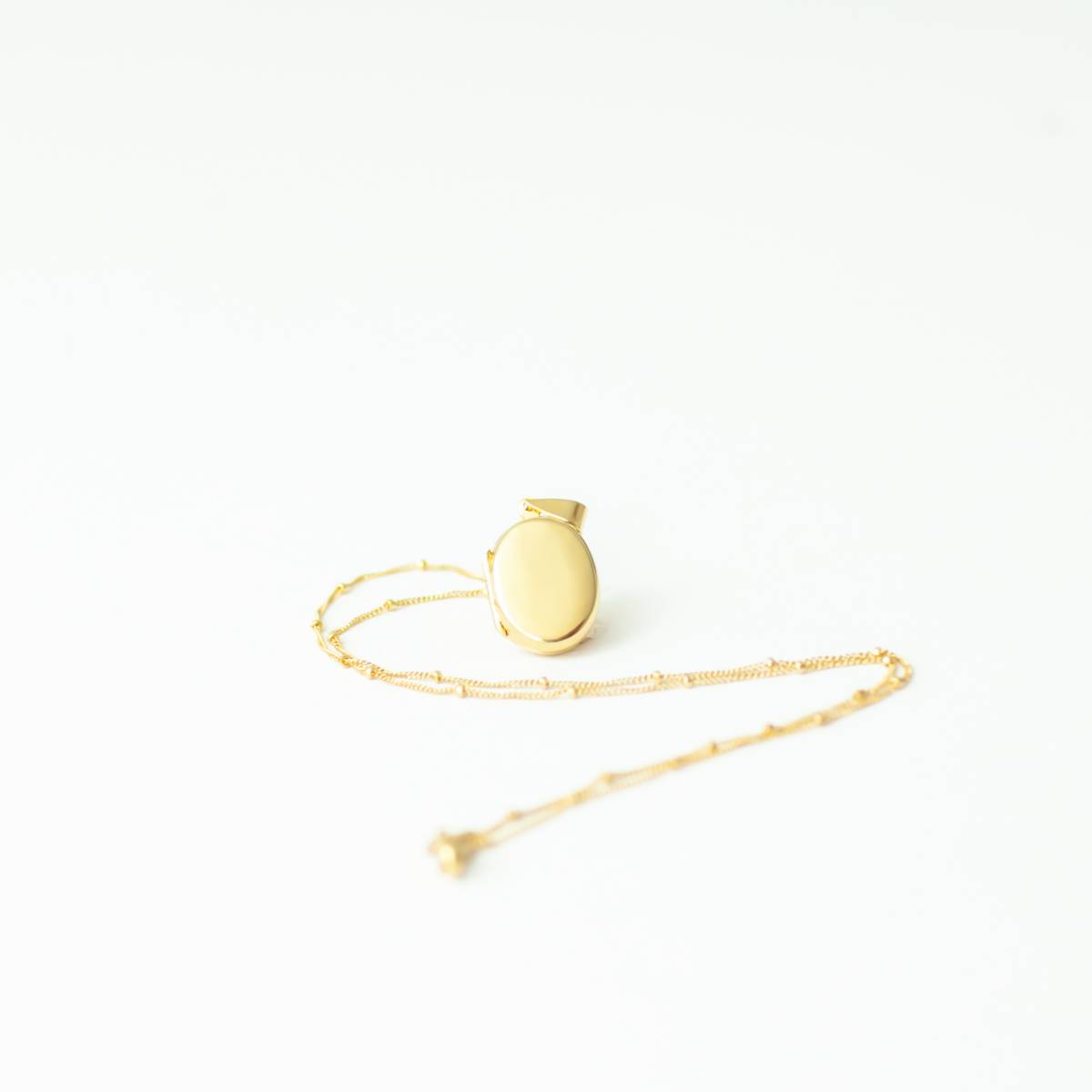 Sterling Silver or Gold Filled Oval Photo Locket on Satellite Chain - We can Add Photos - Image 2