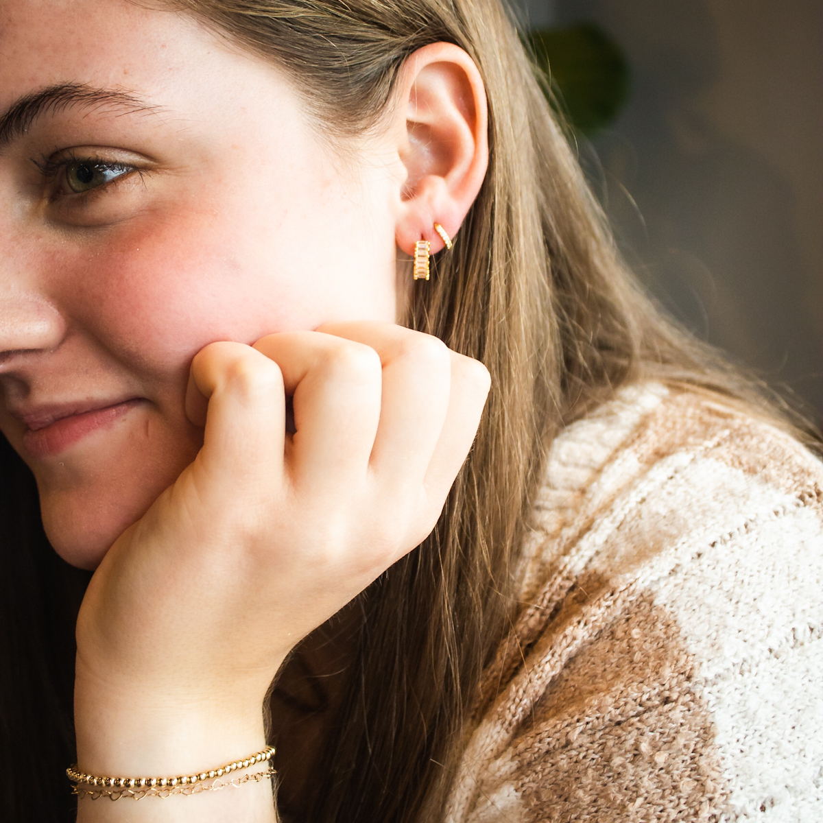 Pave Hoops in Seven Colors - Image 4