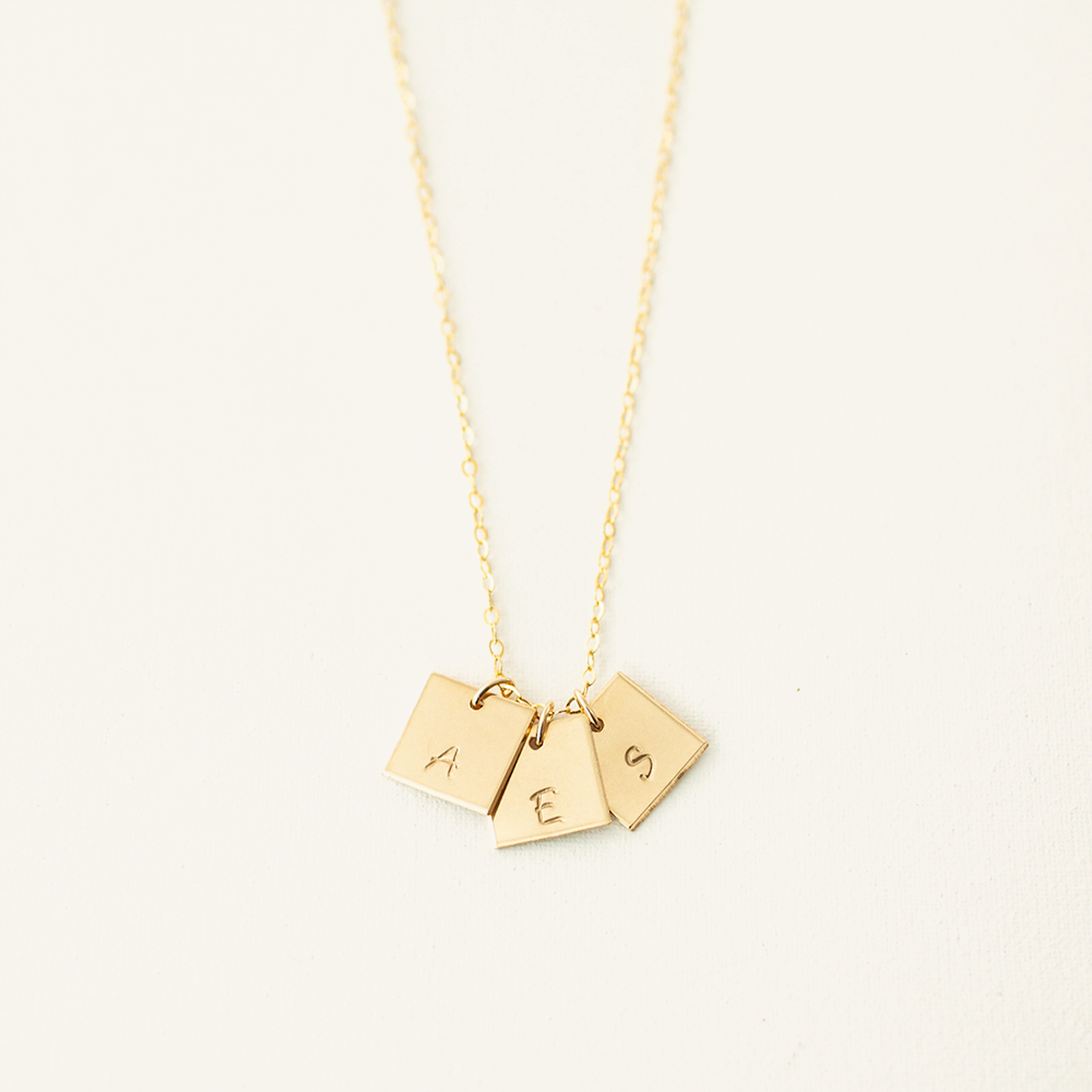 Emme 3/8" Square Initial Necklace