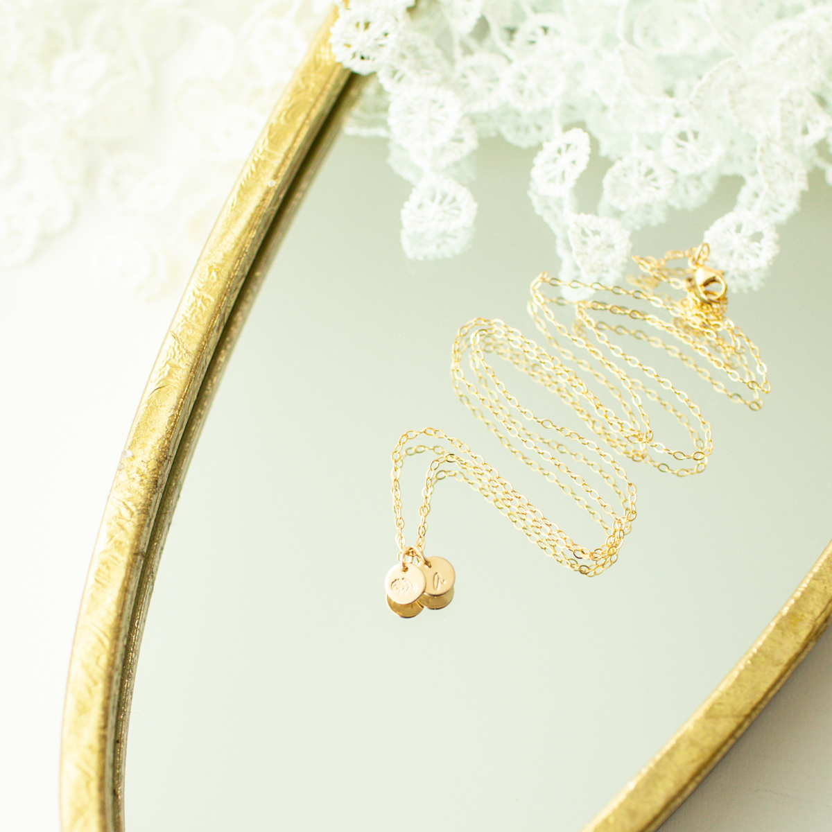 Birth Flower 1/4" Disc Necklace - Image 6